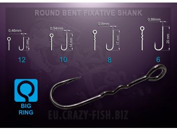RBFS-10 15шт Одинарный крючок Round Bent Fixative Shank