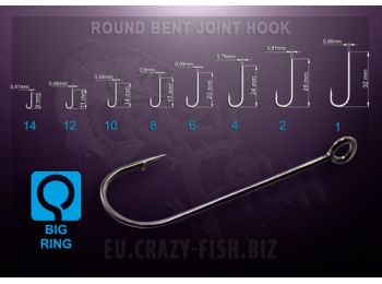 RBJH-12 15шт Одинарный крючок Round Bent Joint Hook