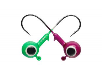 Джиг шар Strike Pro крашеный с глазами 5,5гр кр. №1/0 10шт зеленый и фиолетовый (PJH-06#GP)